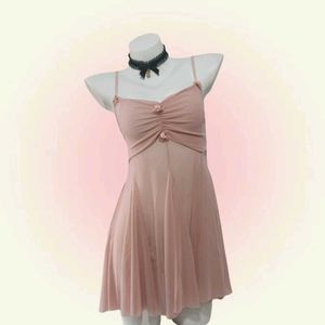 Ethereal Pink Mini Dress