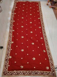 red velvet bridal lehenga