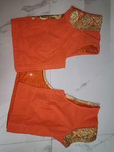 Orange Embroidered Saree