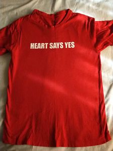 Red Graphic T-Shirt "Heart Says Yes"