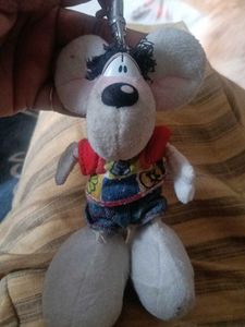 vintage diddl mouse plush keychain