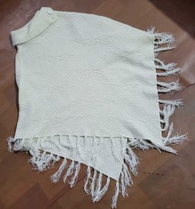 Cream Tassel Poncho