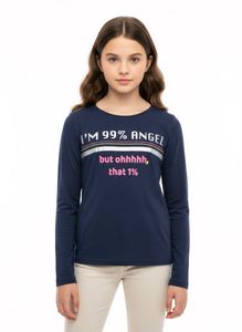 Girl's "99% Angel" Long Sleeve Top