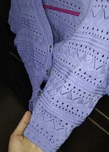 Chic Lilac Crochet Knit Top