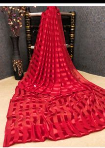 Vibrant Red saree with blouse