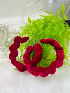Red Velvet Hoop Earrings