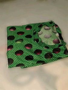 Green Polka Dot Fabric Piece