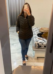 Black Hooded Puffer Jacket