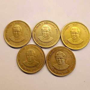 Set Of 5 Five Rupee C.Subramaniam Centenary Coins