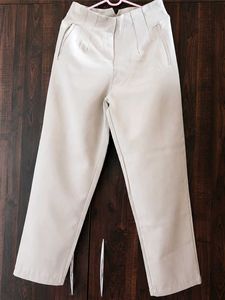 Chic High-Waisted Black &amp; Beige Trousers