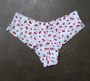 Cute Cherry Print Lace Panty