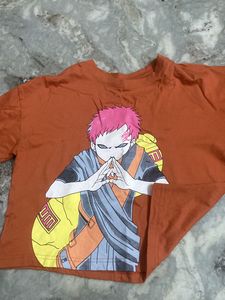 Naruto Gaara Anime Oversized Crop Tshirt