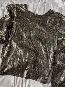 Sparkly Snake Print Long Sleeve Top