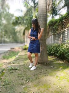 Sleeveless Denim Shirt Dress