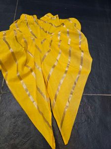 Bright Yellow Striped Palazzo Pants