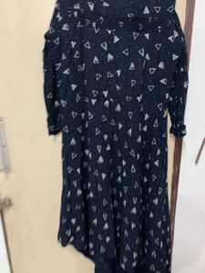 Navy Blue Cold Shoulder Dress