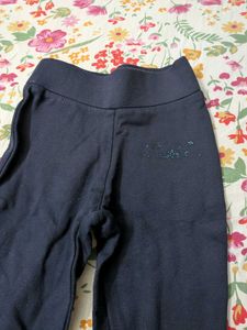 Red and dark blue pants