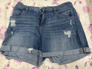 Distressed Denim Shorts