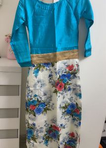 Beautiful Sky Blue Floral Print Kurta