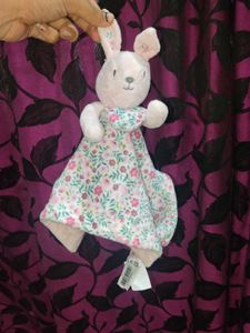 Nutmeg Pink Floral Bunny Baby Comforter