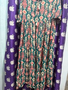 Boho Print Teal ethnic gown