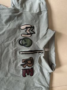 Grey Zipper Detail Graphic Tunic Top