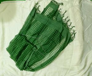 Beautiful Green Dupatta with Tassels 💚
