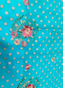 ✨💙Beautiful Cyan Colour Saree ✨💙