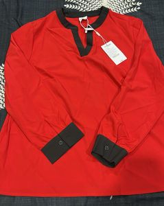 Vibrant Red Long Sleeve Top