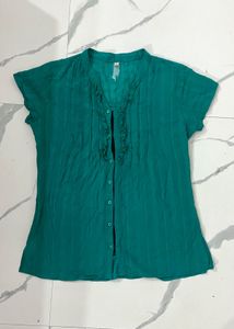 Free delivery Green Ruffle Blouse