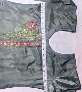 Elegant Women's Party Wear Embroidered Silk Suit