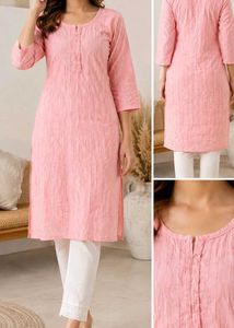 Elegant Pink Textured Kurta