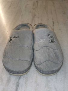 Cozy Grey Slippers with Cute Deer & Bunny Design