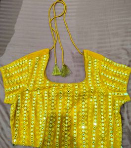 Yellow Mirror Work sharara set