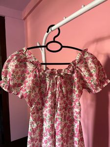 Floral Puff Sleeve Mini Dress