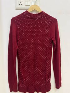 Elegant Burgundy Knit Dress