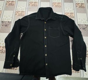 CROPP Classic Black Denim Shirt for Men