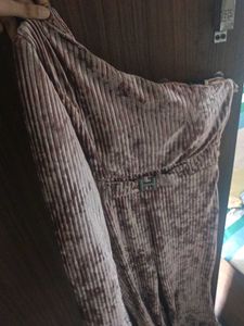 Elegant Velvet Pleated Jumpsuit