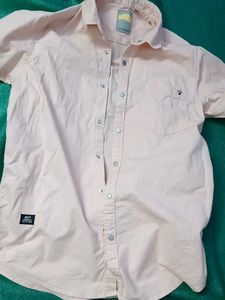 Men's Pastel Pink Snap-Button Shirt