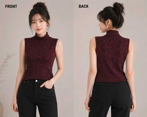 Sleeveless Mock Neck Knit Top