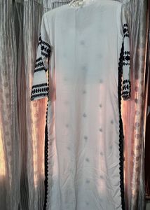 White Kurta with Black Embroidery | Elegant &amp; Styl
