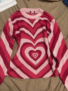 Heart Pattern Knit Sweater
