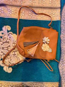 Brown Floral Crossbody Bag