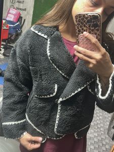 Fuzzy Black &amp; White Trim Jacket