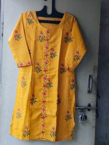 Yellow Embroidered Kurta Set with Pants