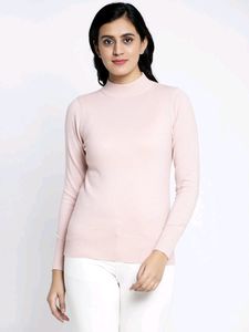 Global Republic Women Pink HighNeck SlimFit Skivvy