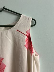 Off White Floral A Line Top