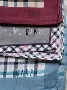 5 DAKS Pocket Square Handkerchief Set