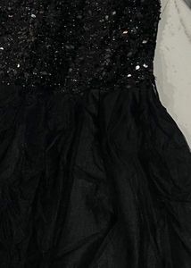 Black Sequin Butterfly Net FrockDress