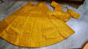Vibrant Yellow Silk Jacquard Chaniya Choli Set | D